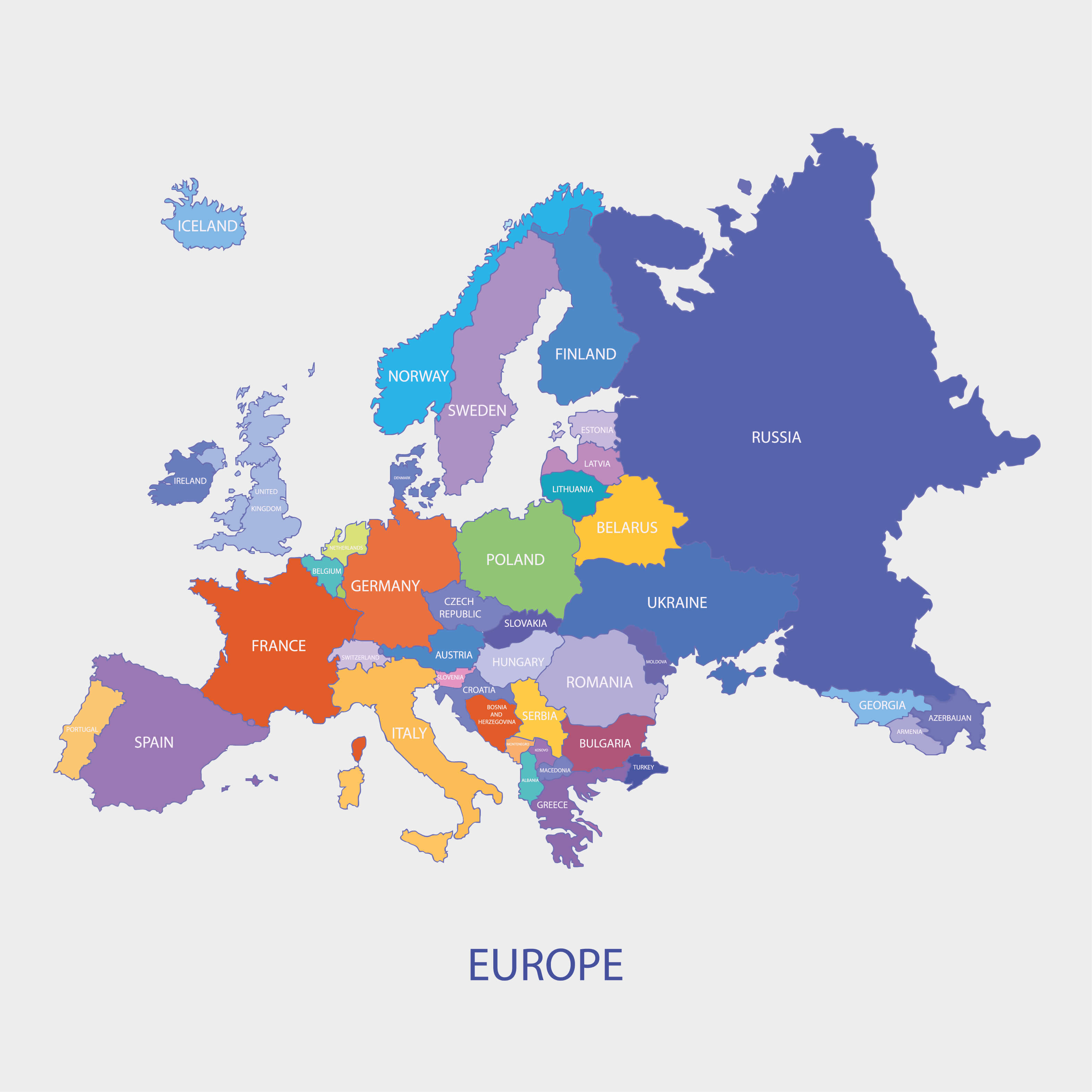 Europe Map Only Countries - United States Map